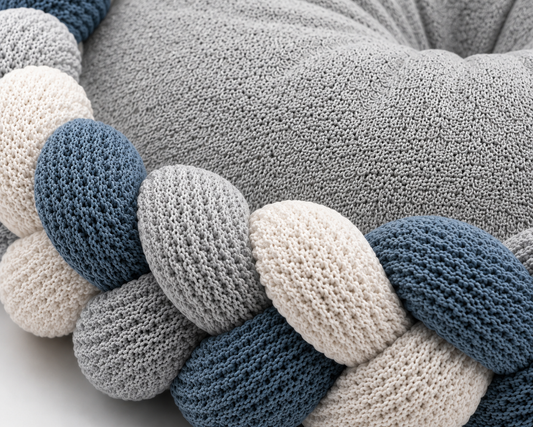 Round Braided Pet Bed for Cats and Small Pets