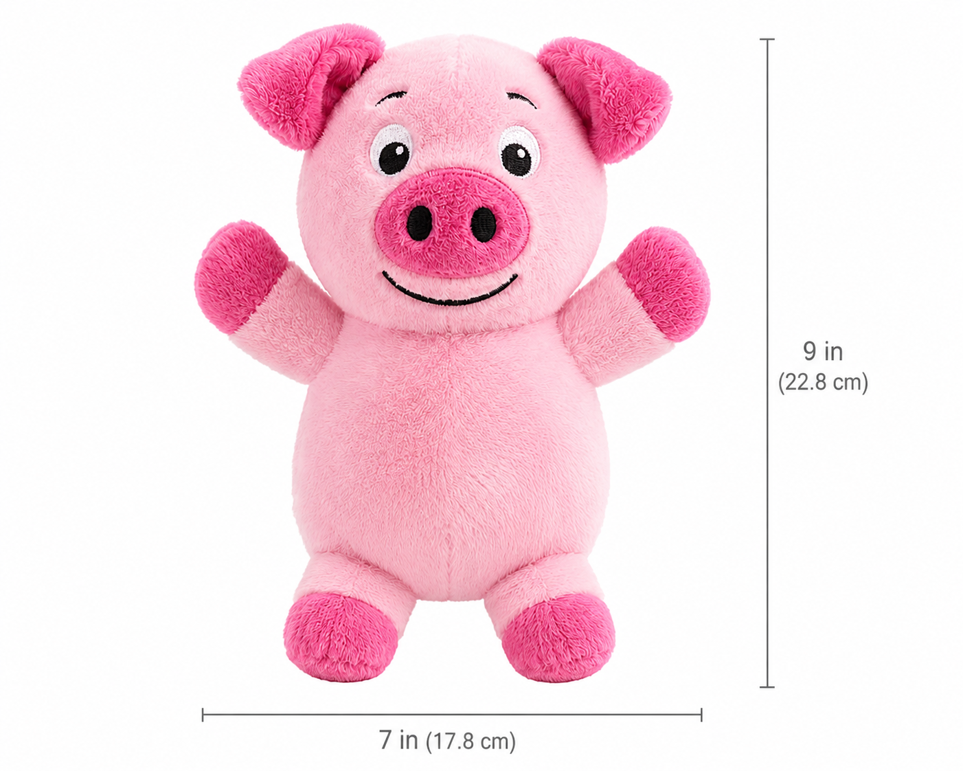 Pink Plush Pig Pet Toy for Dogs, Puppies, Cats and Small Pets