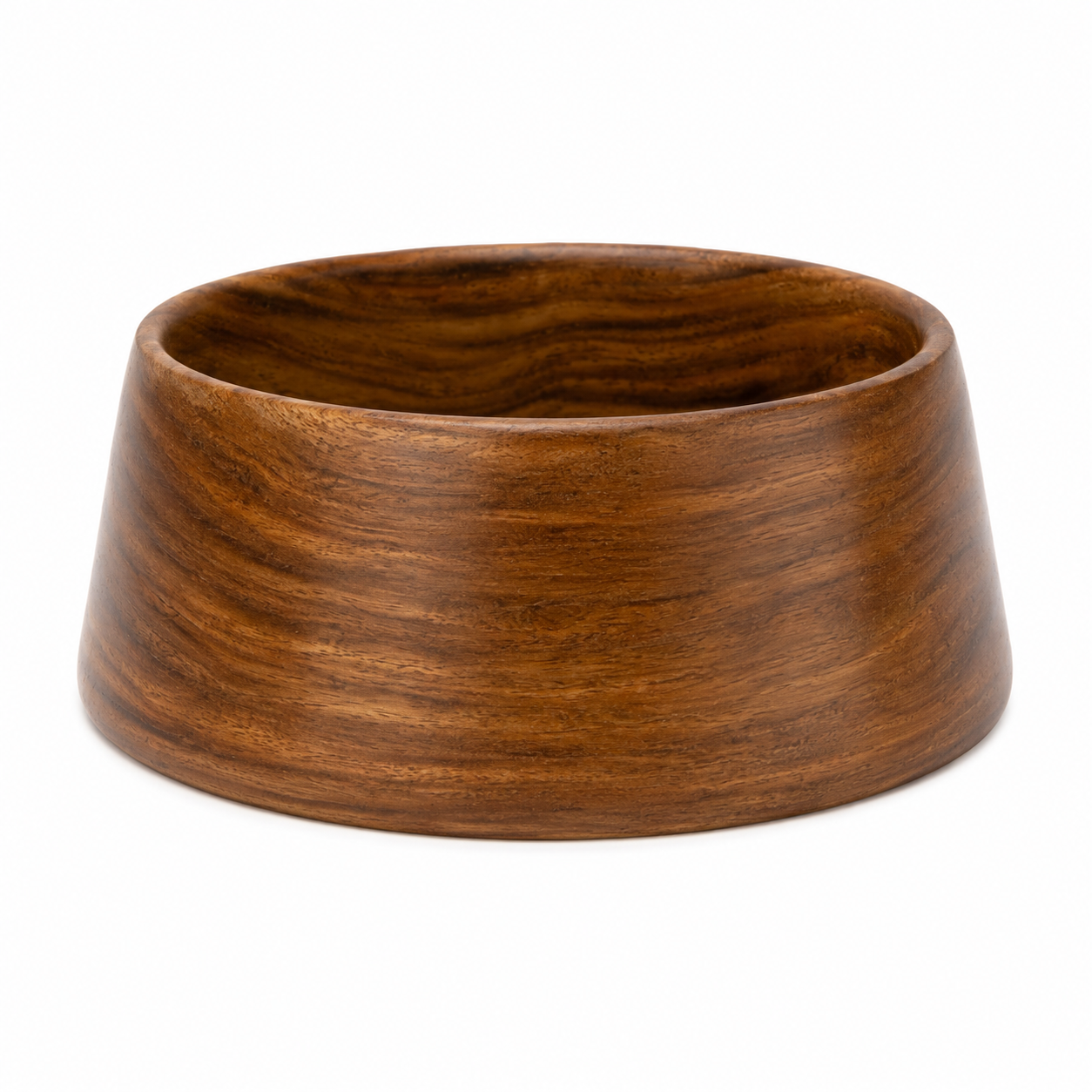 Natural Wooden Pet Food Bowl – Round Feeding Bowl for Dogs & Cats