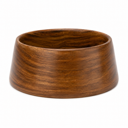 Natural Wooden Pet Food Bowl – Round Feeding Bowl for Dogs & Cats