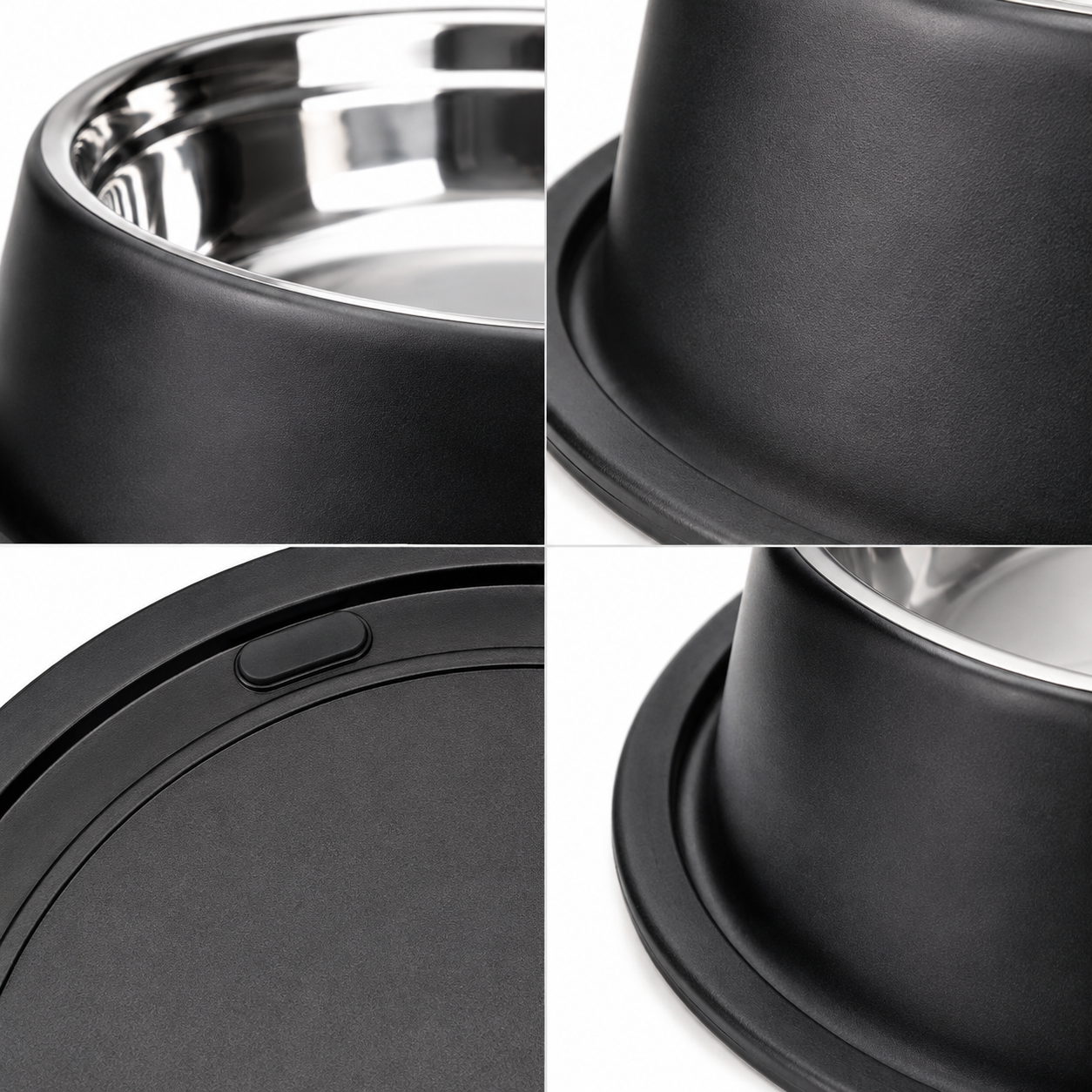 Stainless Steel Pet Food & Water Bowl with Non-Slip Rubber Base for Dogs & Cats