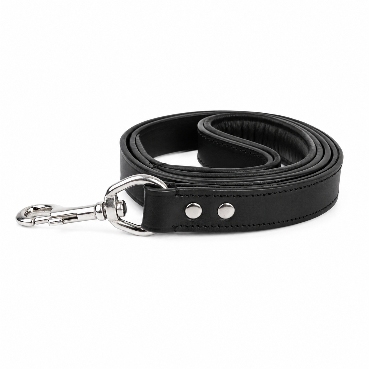 Premium Genuine Leather Dog Leash with Heavy Duty Metal Clip for Daily Walking