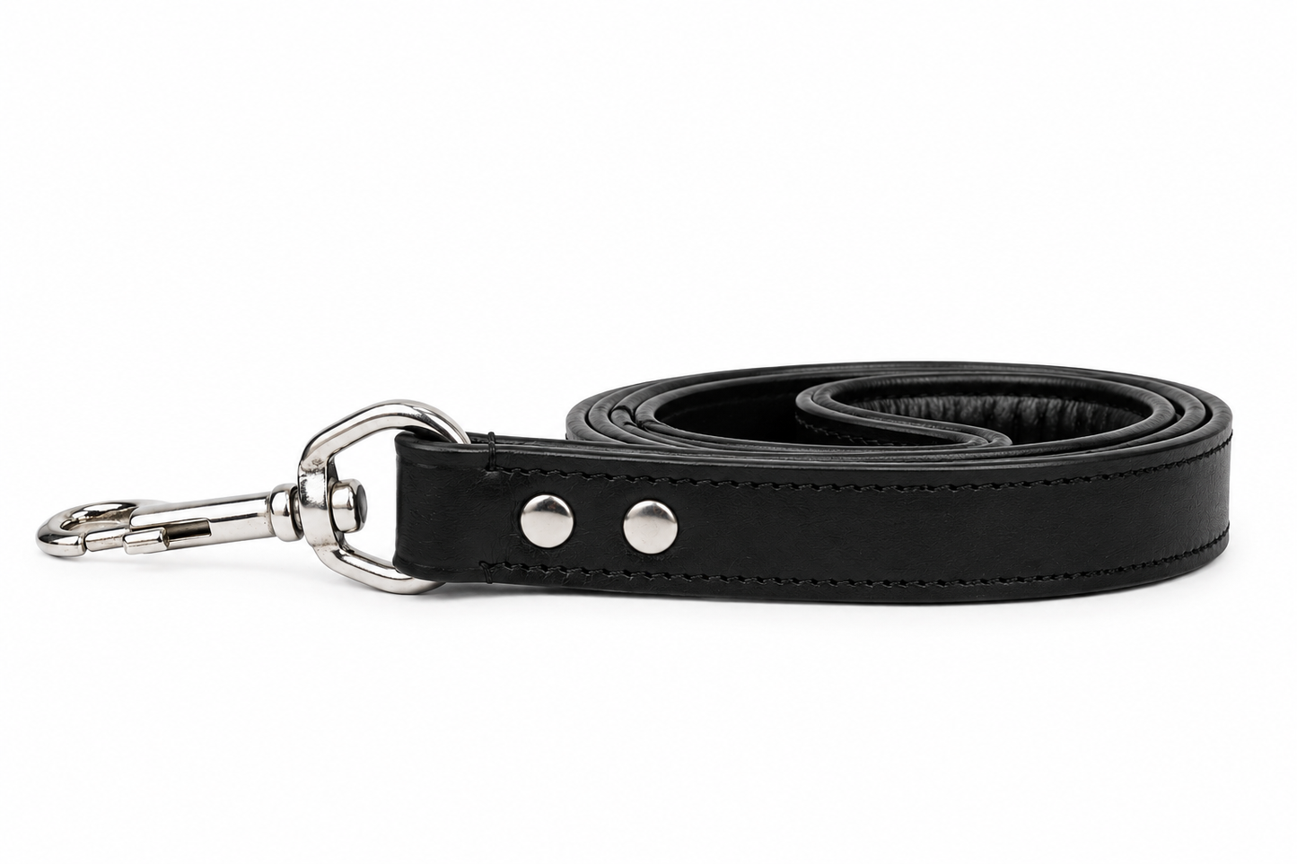 Premium Genuine Leather Dog Leash with Heavy Duty Metal Clip for Daily Walking