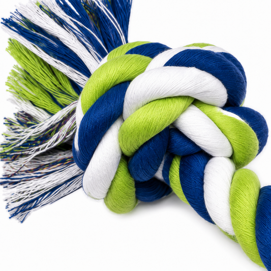 Braided Cotton Rope Pet Toy with Knotted Ends for Dogs and Puppies