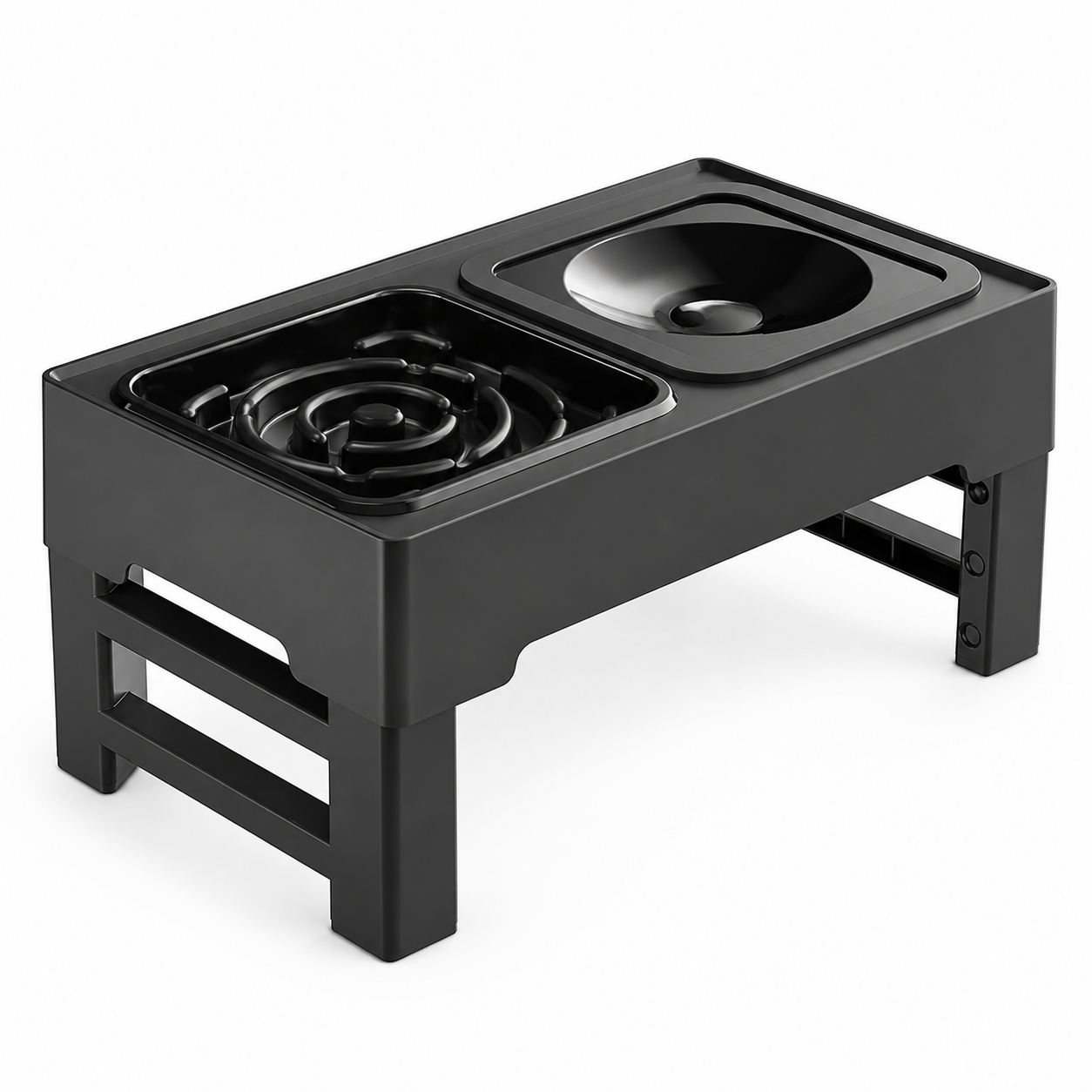 Adjustable Elevated Slow Feeder & Water Bowl Station for Dogs & Cats