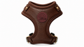 Luxury Brown Leather Dog Harness with Soft Adjustable Comfort Fit