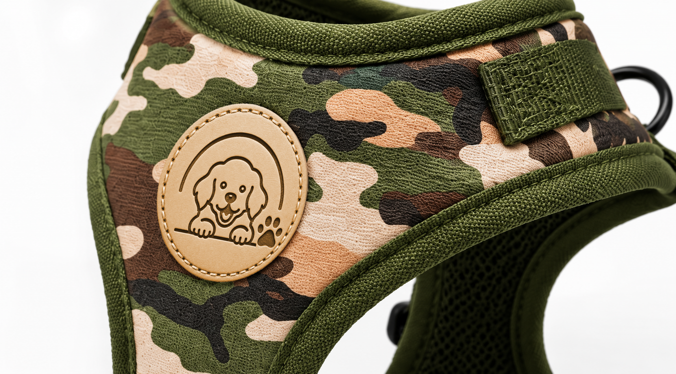 Military Camouflage Dog Harness Vest with Adjustable Straps and Soft Breathable Fit