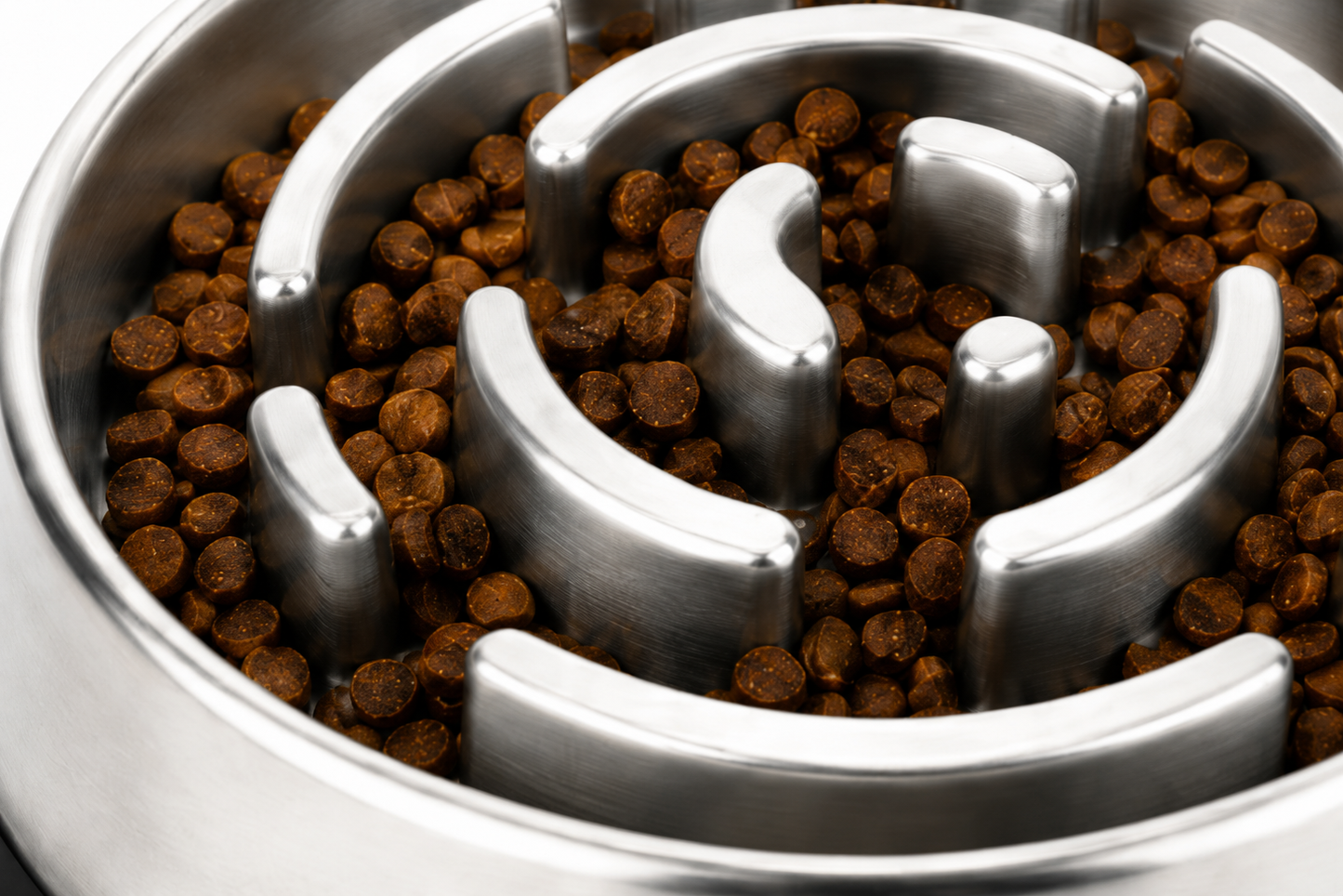 Stainless Steel Slow Feed Pet Bowl with Maze Pattern for Dogs and Cats