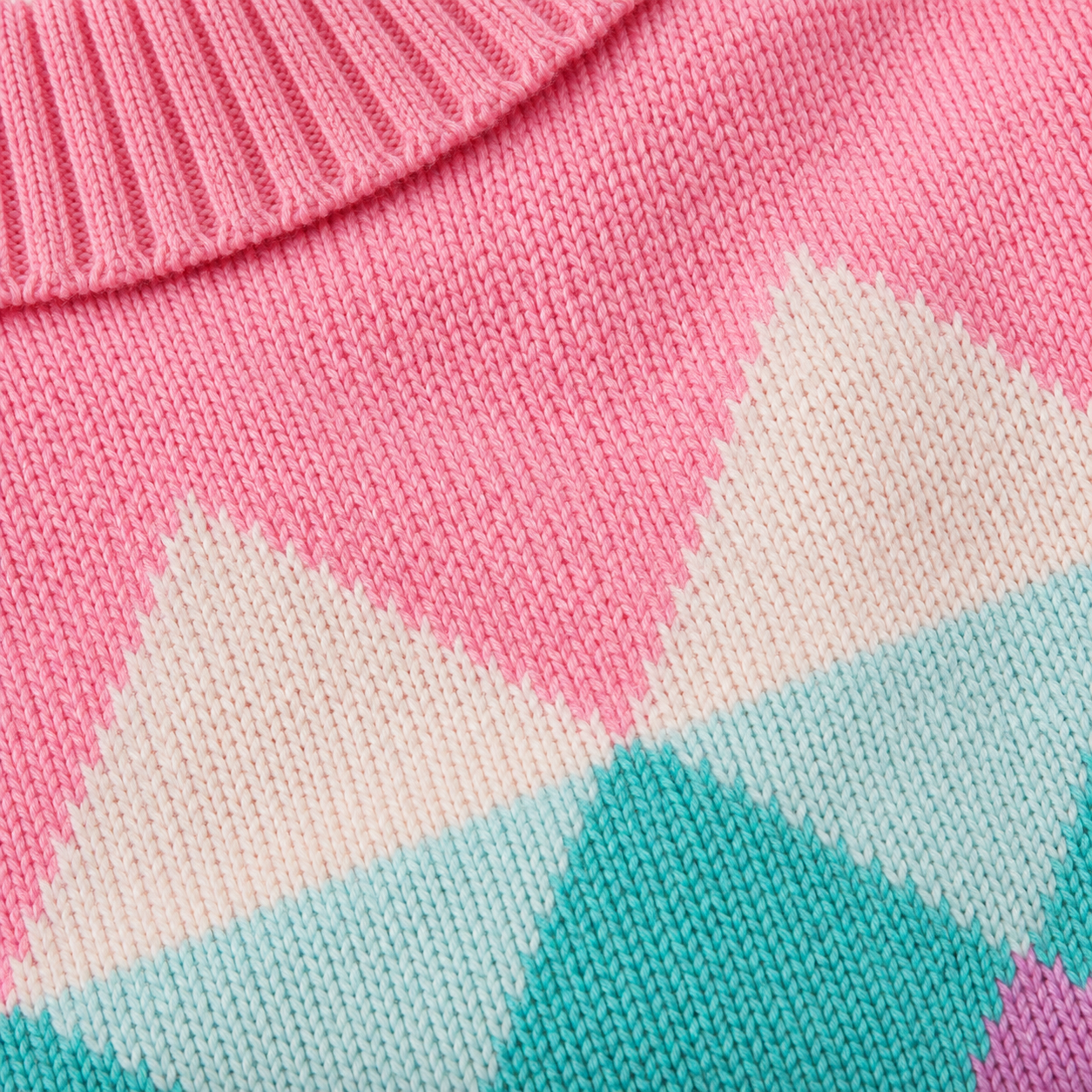 Pink Argyle Dog Sweater – Soft Knit Turtleneck Pet Jumper for Dogs & Cats