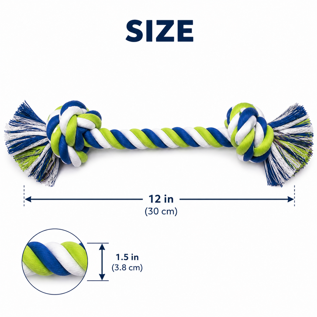 Braided Cotton Rope Pet Toy with Knotted Ends for Dogs and Puppies