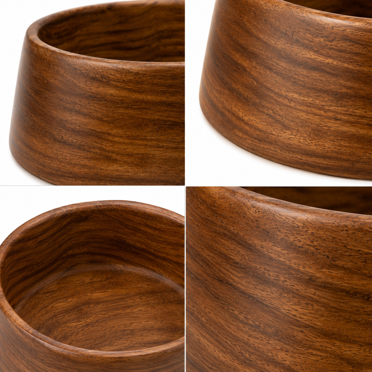 Natural Wooden Pet Food Bowl – Round Feeding Bowl for Dogs & Cats