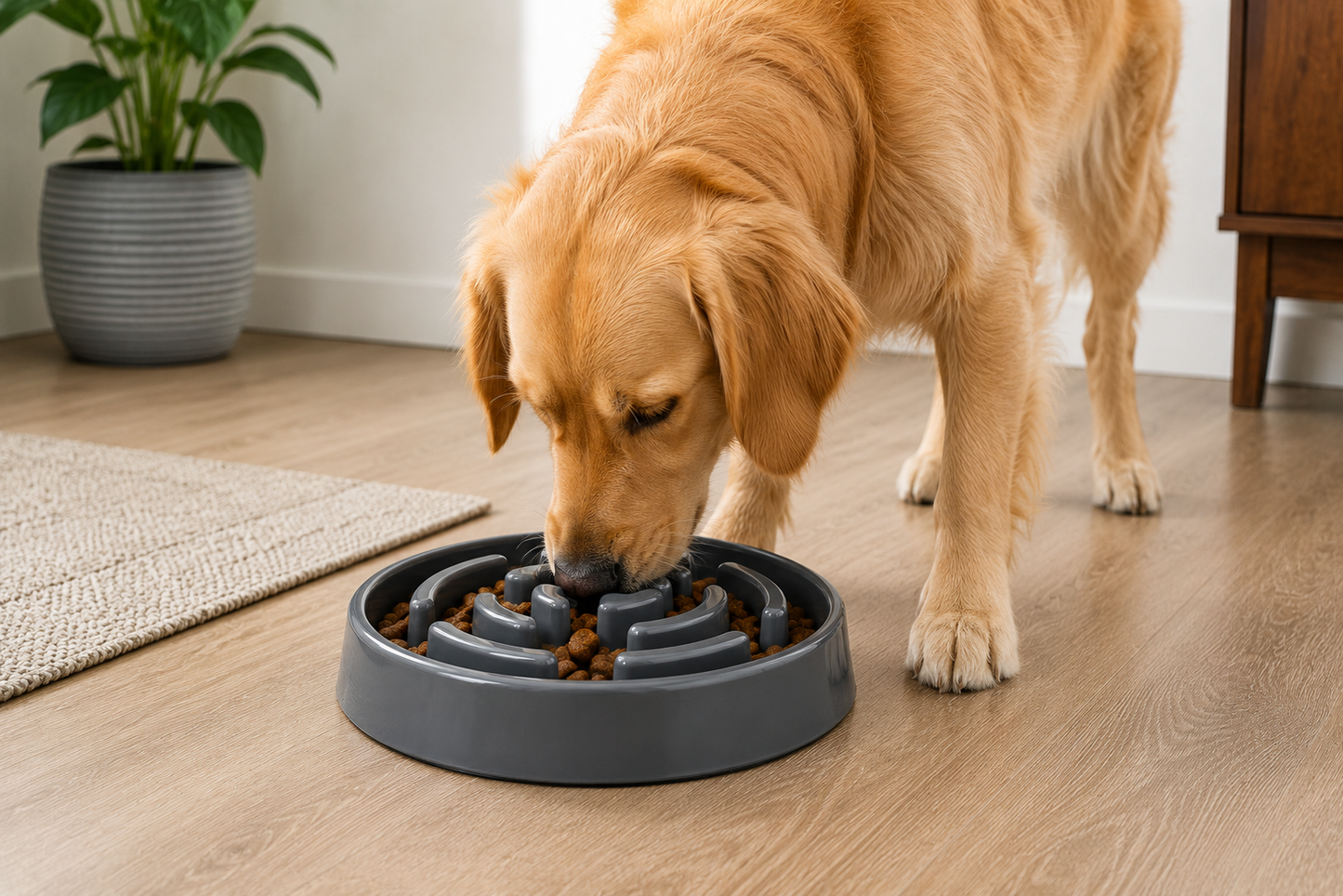 Interactive Slow Feed Pet Bowl with Maze Pattern for Dogs and Cats