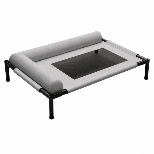 Elevated Cooling Dog Bed with Bolster – Raised Breathable Pet Cot for Indoor & Outdoor Use