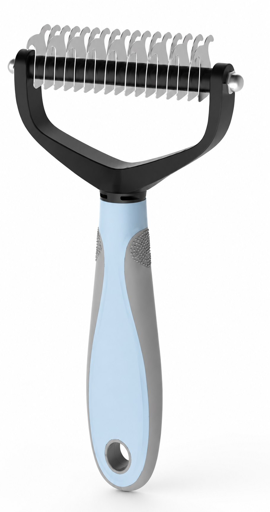 Pet Grooming Undercoat Rake Comb with Ergonomic Handle for Dogs and Cats