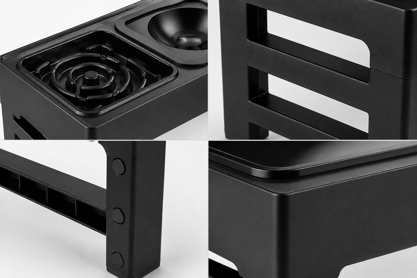 Adjustable Elevated Slow Feeder & Water Bowl Station for Dogs & Cats