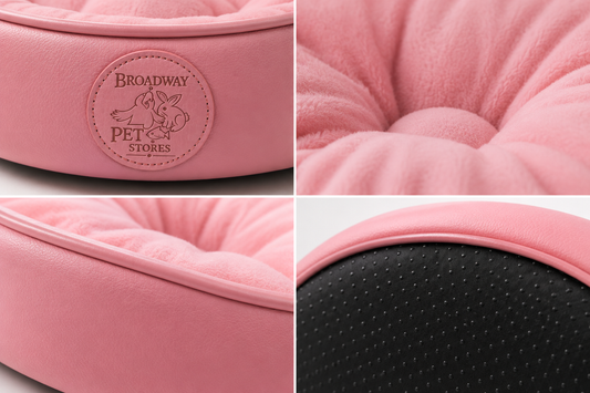 Round Plush Pet Bed with Raised Sides for Cats and Small Pets