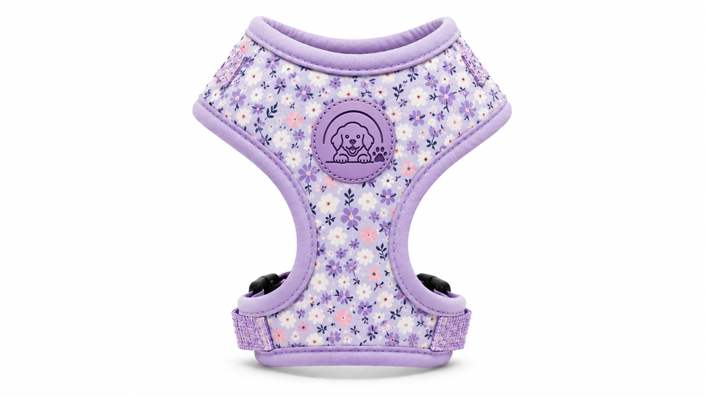 Floral Pet Harness Vest with Soft Adjustable Fit for Small Dogs and Cats