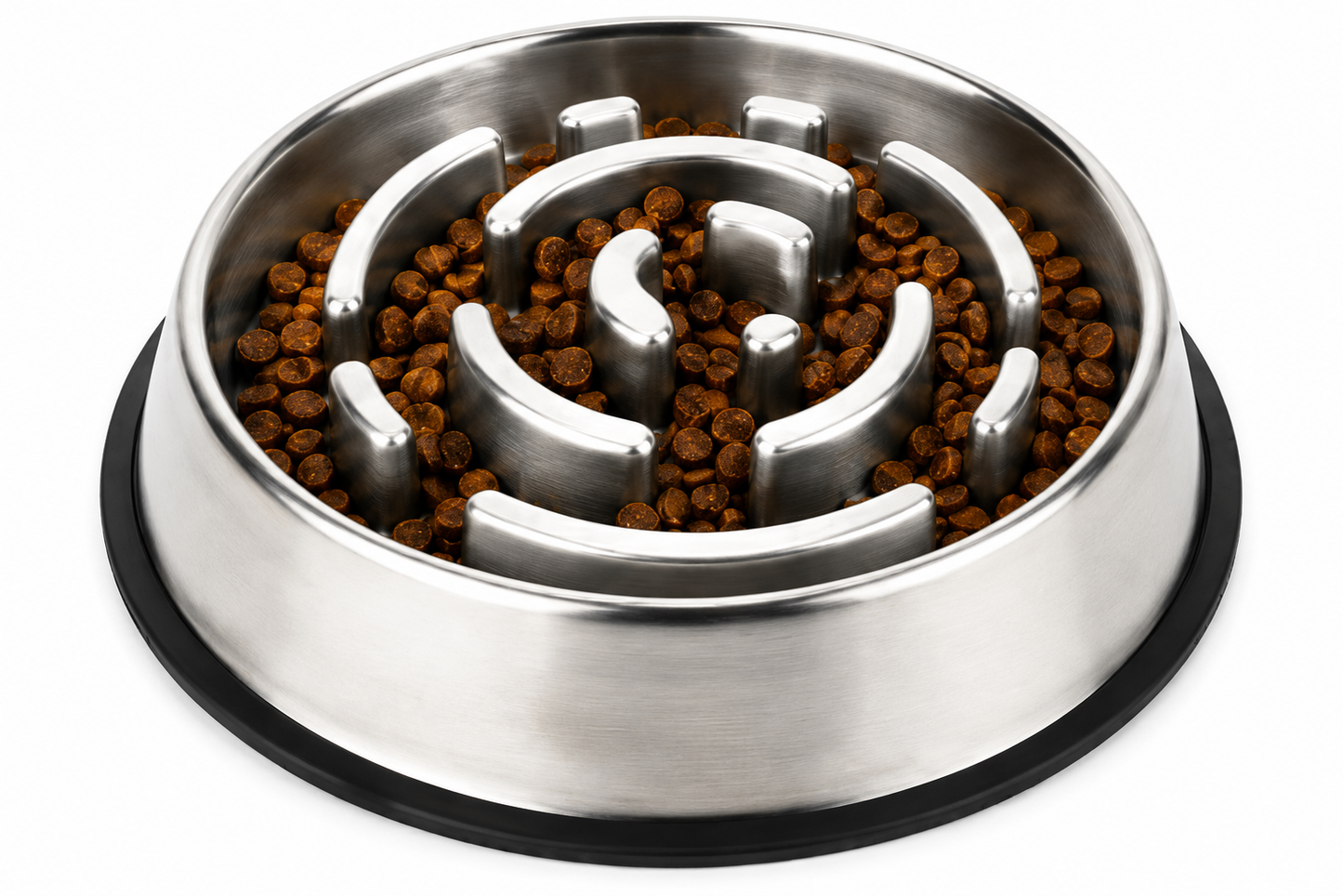 Stainless Steel Slow Feed Pet Bowl with Maze Pattern for Dogs and Cats