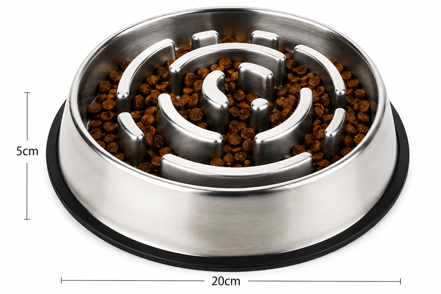 Stainless Steel Slow Feed Pet Bowl with Maze Pattern for Dogs and Cats